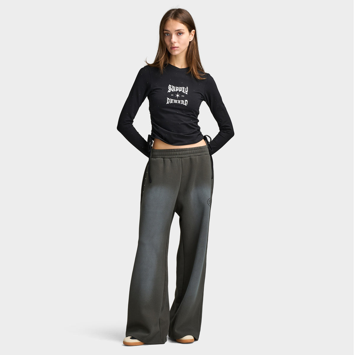 Supply & Demand Women's Sparkles Longsleeve Tee/ Black