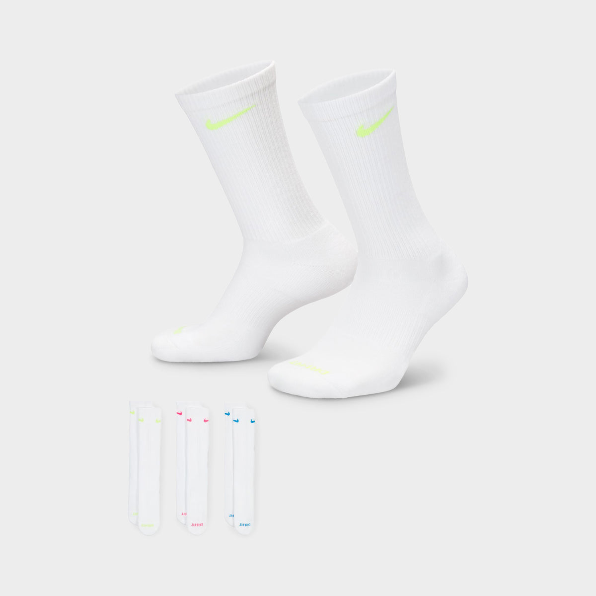 Nike Everyday Plus Chaussettes coussinées Blanc/ Multi(3-Paires