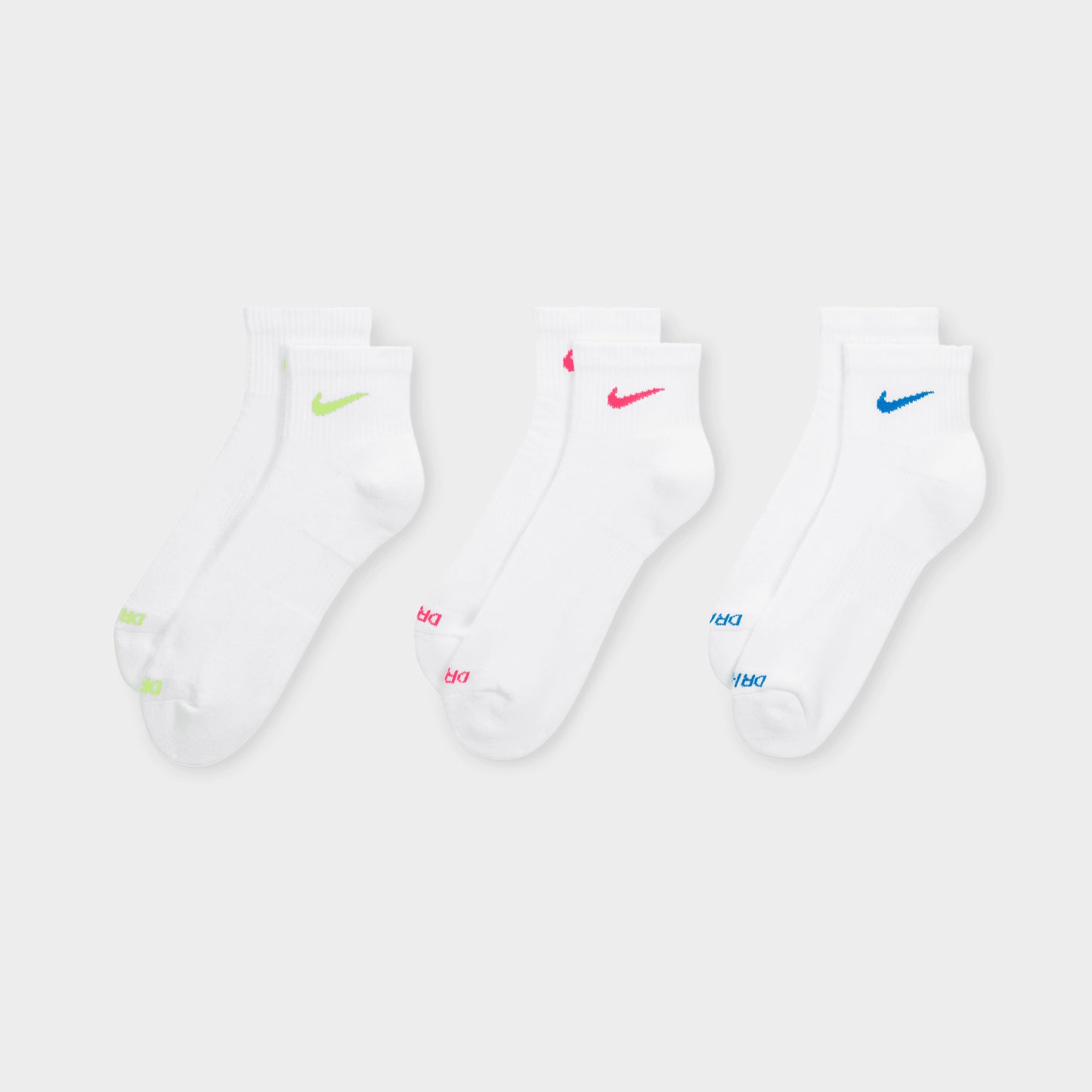 Nike Everyday Plus Chaussettes coussinées Blanc/Multi (3-Paires)