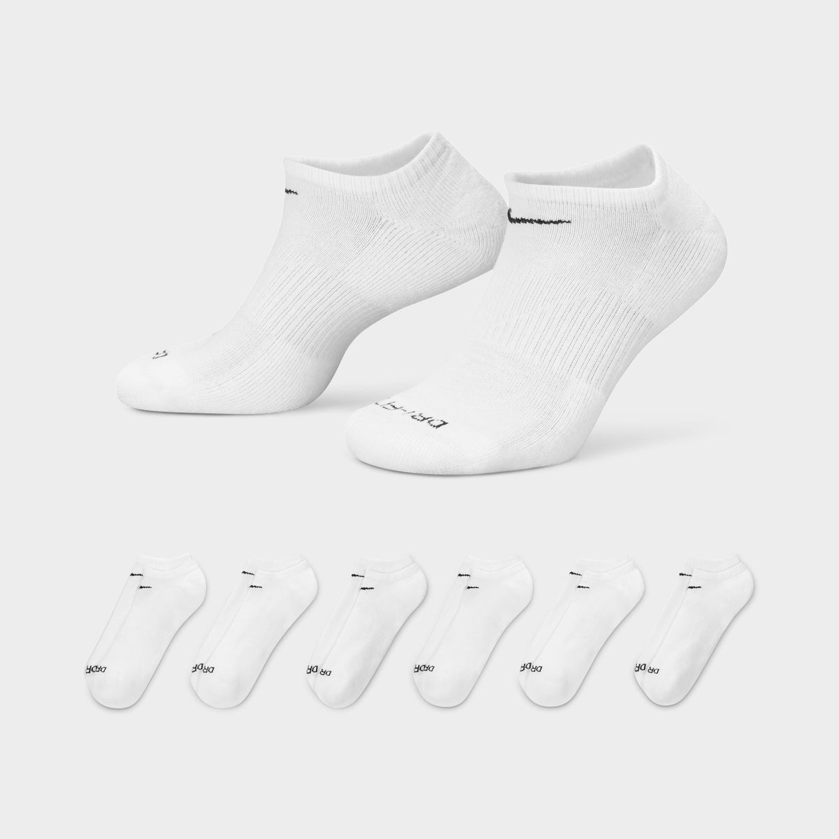 Nike Everyday Plus Cushioned Training No Show Socks (6 Pack) White / B ...