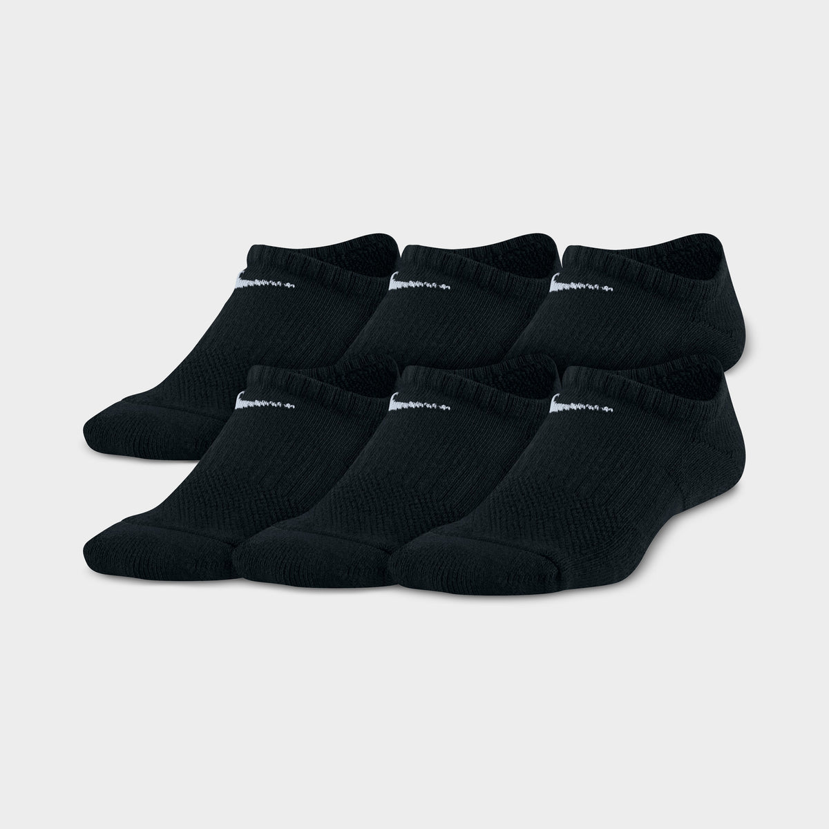 Nike Kids Cushioned No-Show Socks (6 Pack) Black White – JD Sports
