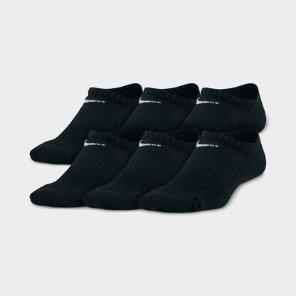 Nike Kids Cushioned No-Show Socks (6 Pack) Black / White