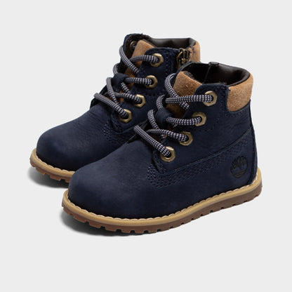 Timberland Pokey pour bébés Pin Nubuck Bleu Foncé / Brun Moyen