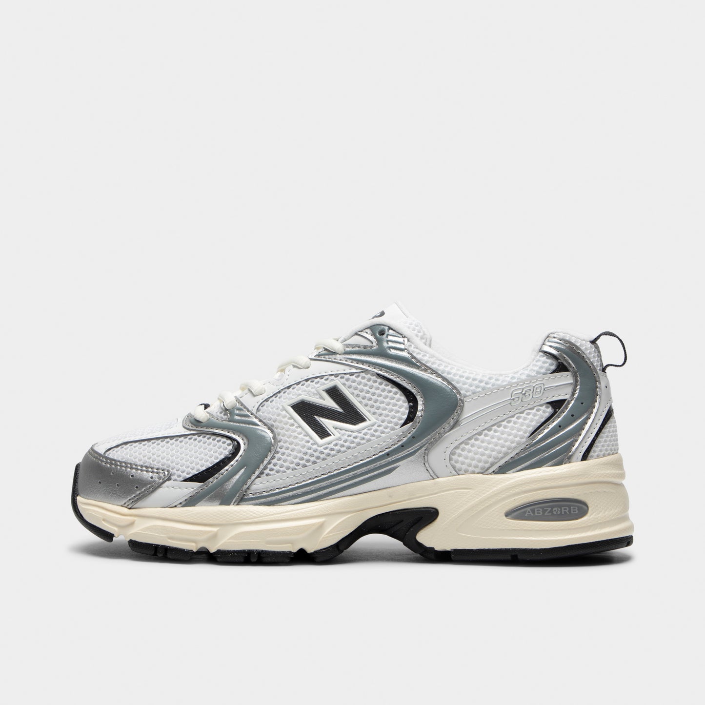 New Balance 530 Silver Metallic / Black Cement