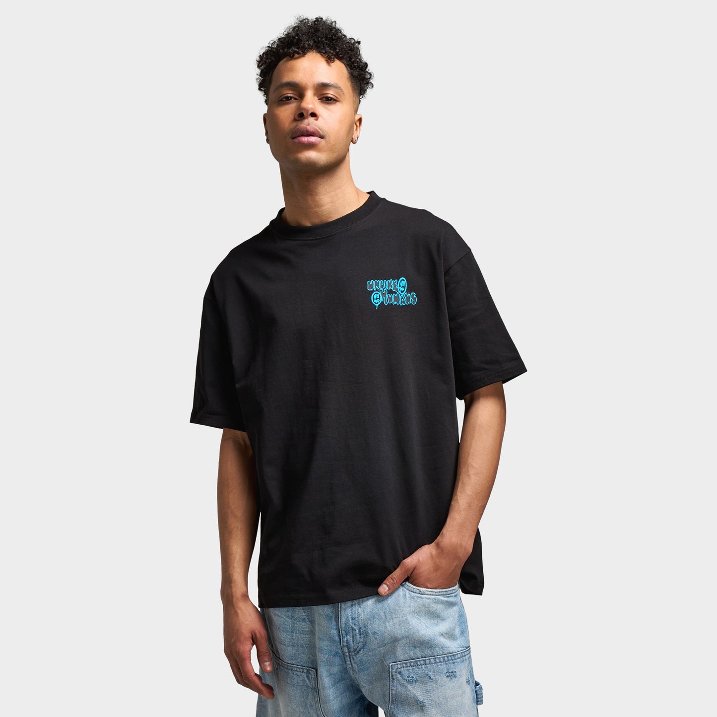 Unlike Humans Hindsight T-Shirt Graphique / Bleu Marine