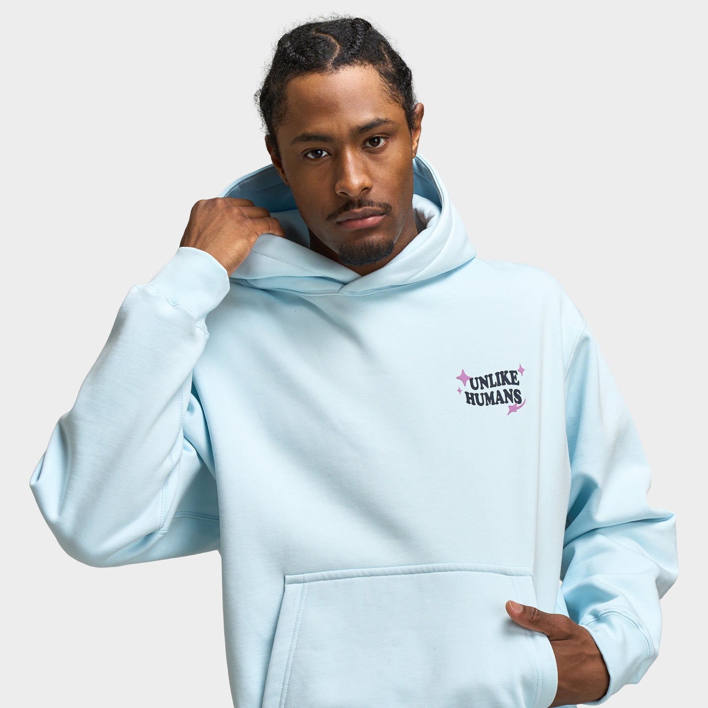 Unlike Humans Good Days Pullover Hoodie / Delicate Blue