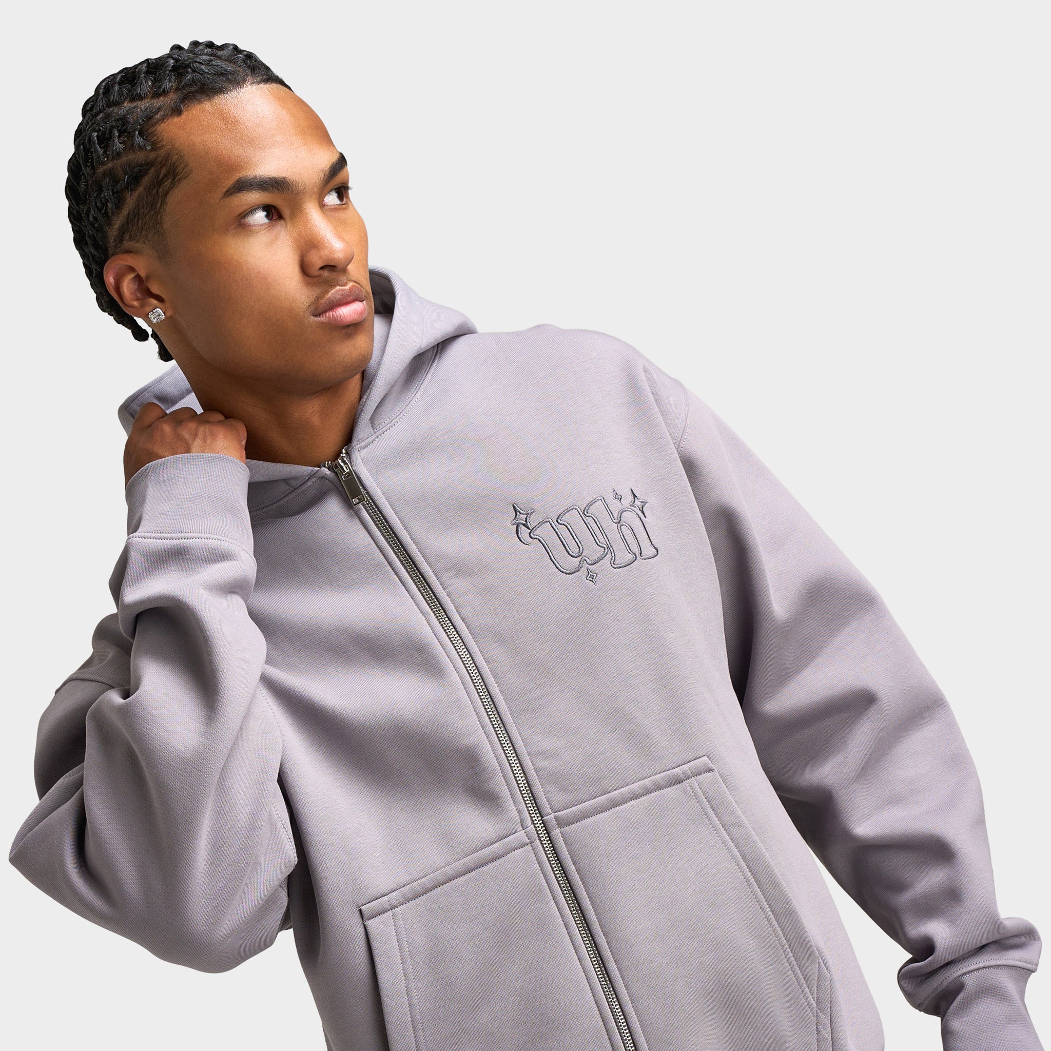 Unlike Humans Romilly Full-Zip Hoodie / Washed Storm Cloud – JD Sports