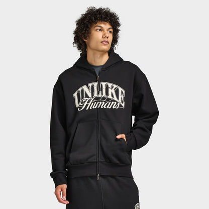 Unlike Humans Whitting Full-Zip Hoodie / True Black