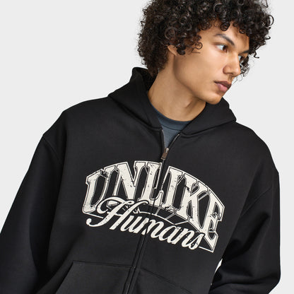 Unlike Humans Whitting Full-Zip Hoodie / True Black
