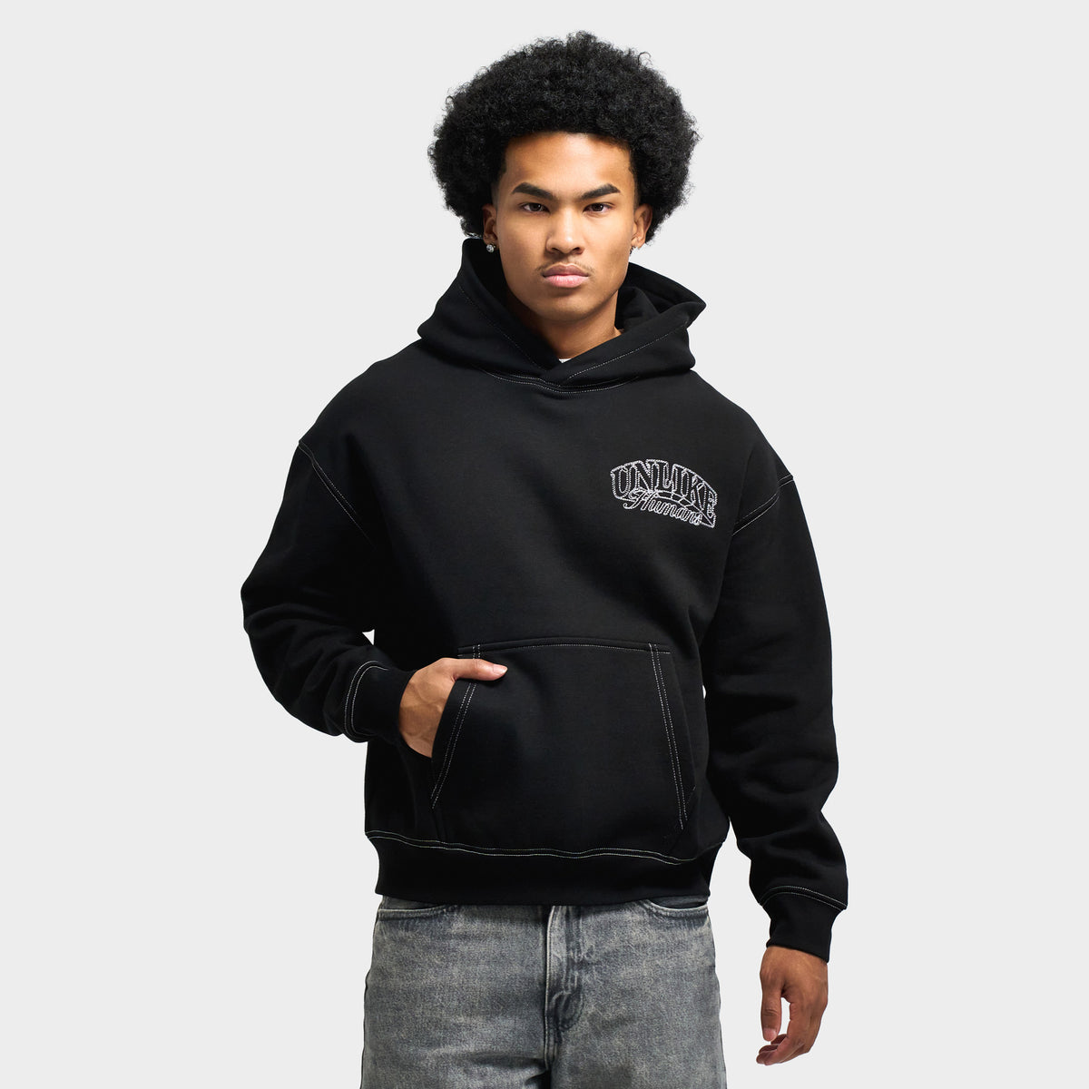 Unlike Humans Whitting 2.0 Full-Zip Hoodie / Black