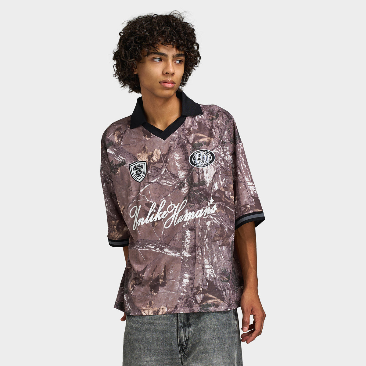 Unlike Humans Savis Football Tee / Woodland