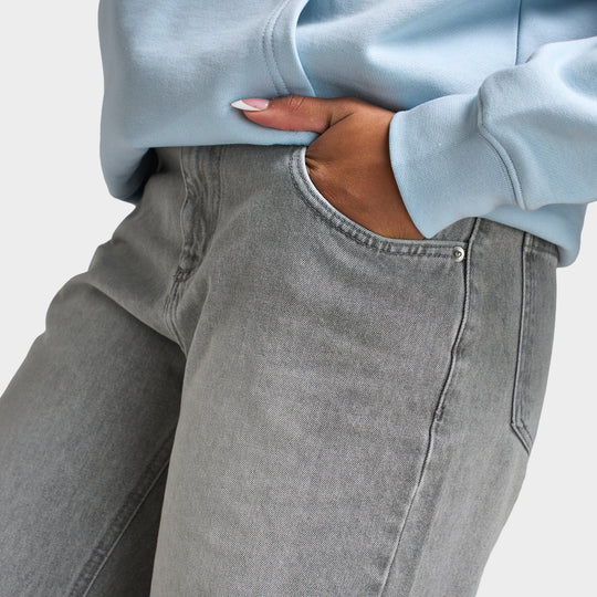 Unlike Humans Femmes Jean taille mi-haute / Délavage gris