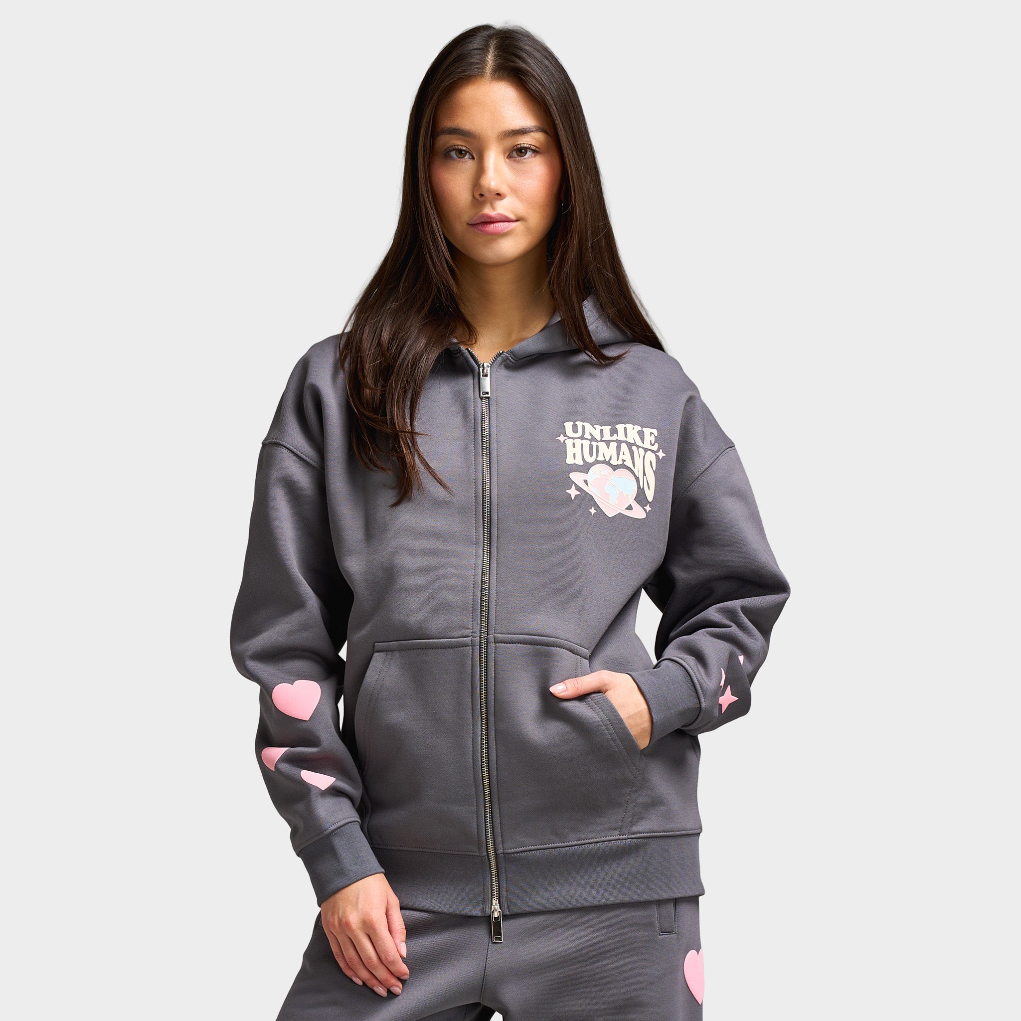 Unlike Humans Women's Protect Star Full-Zip Hoodie / Castlerock