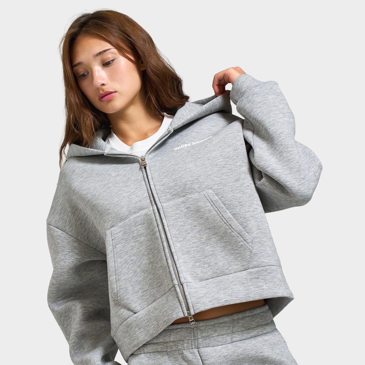 Unlike Humans Veste Zippée Bemis / Gris Clair Chiné