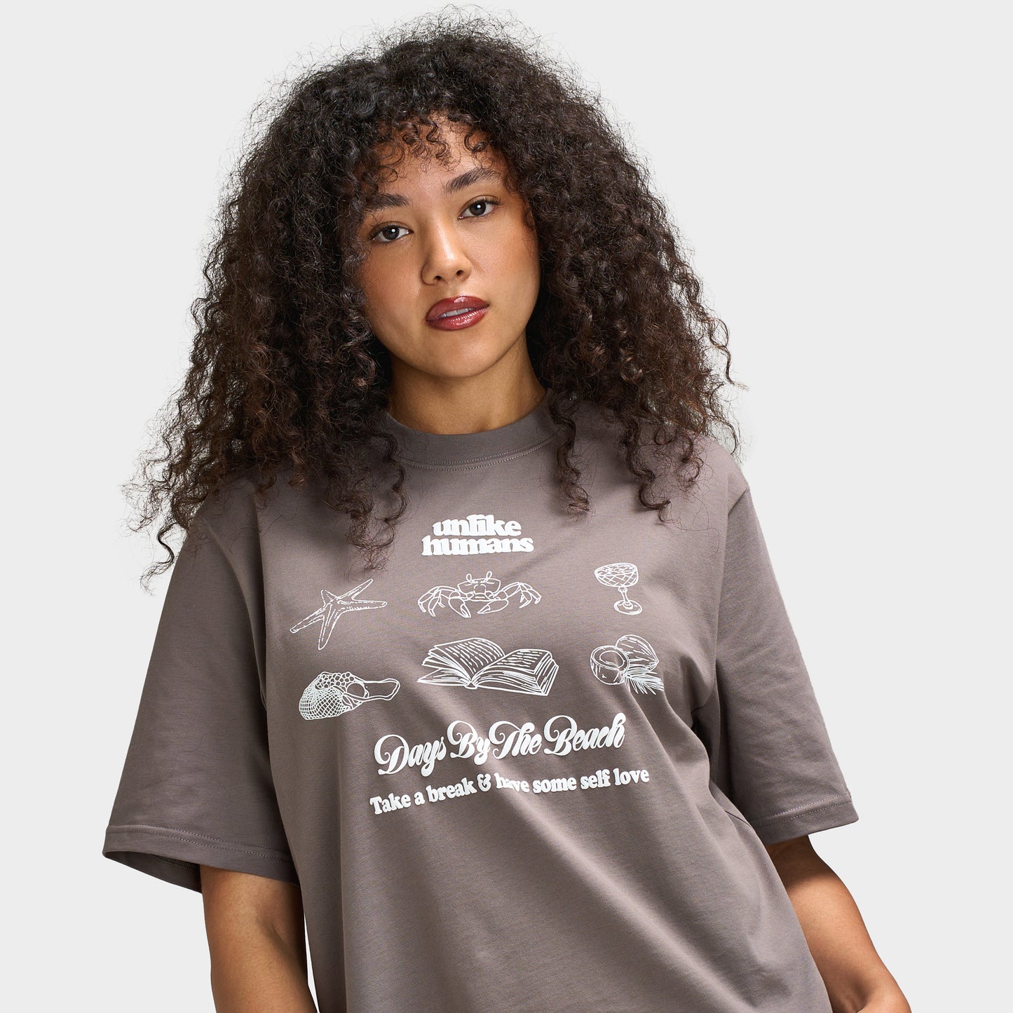 Unlike Humans Women's Beach Bar T-Shirt / Organic Gray