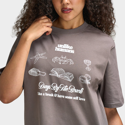 Unlike Humans Women's Beach Bar T-Shirt / Organic Gray