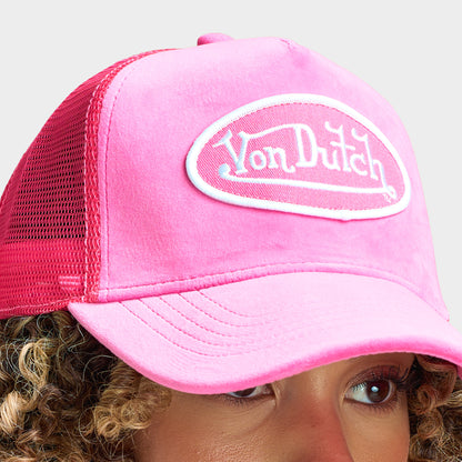 Von Dutch Velvet Trucker Hat / Pink
