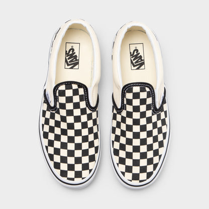 Vans Junior Checkerboard Classique Slip-On Noir / Blanc