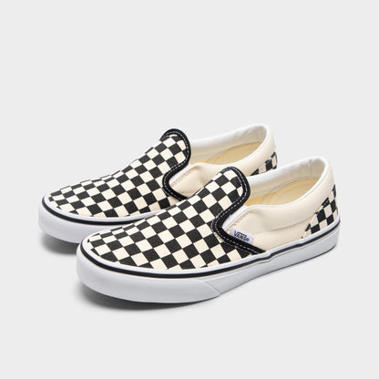 Vans Junior Checkerboard Classique Slip-On Noir / Blanc