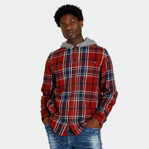 Vans Lopes Hooded Buttondown Flannel Syrah Dress Blues JD Sports