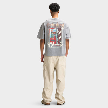 Criminal Damage Mens' Vending T-Shirt / Washed Grey