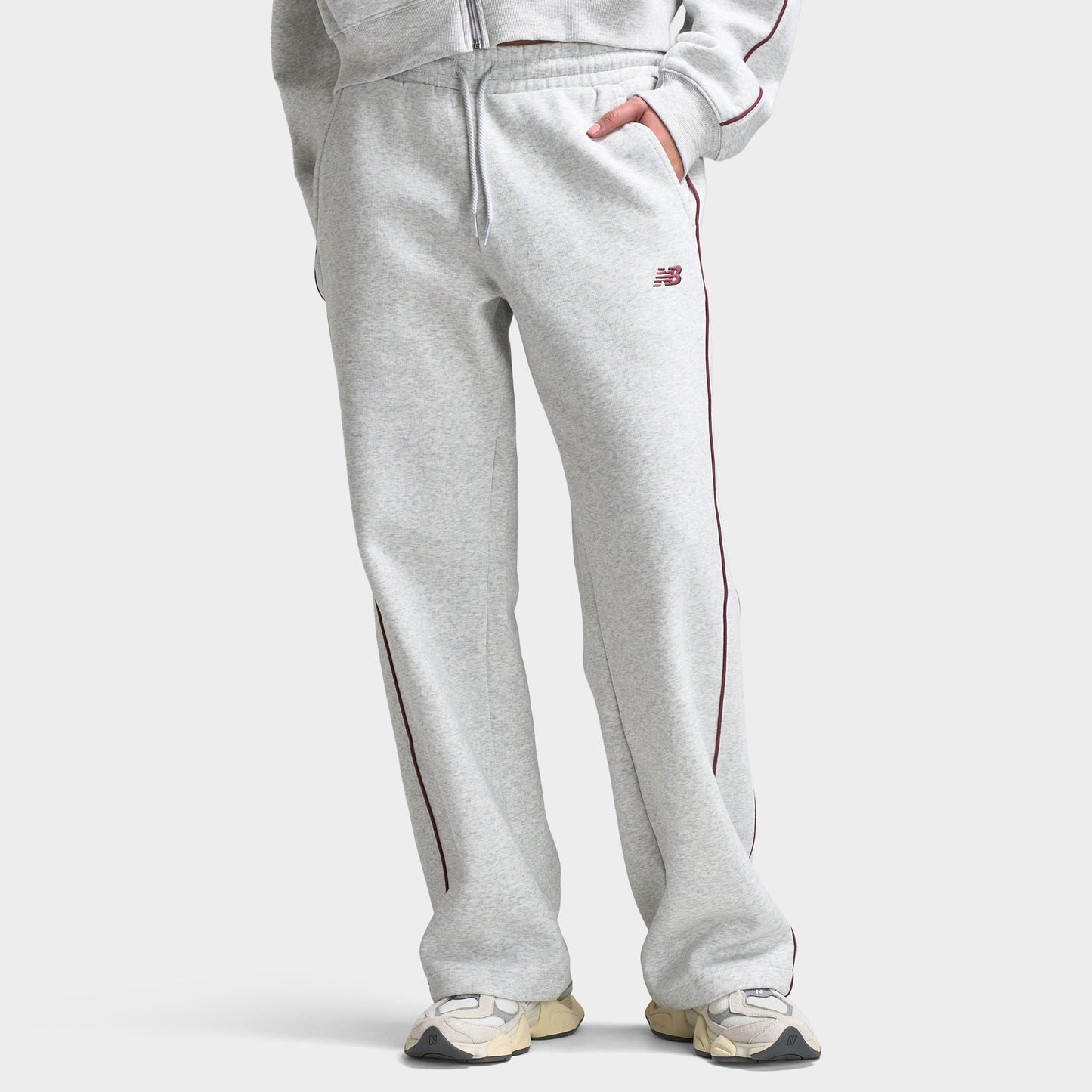 New Balance Women's Piping Straight Leg Pants / Grey