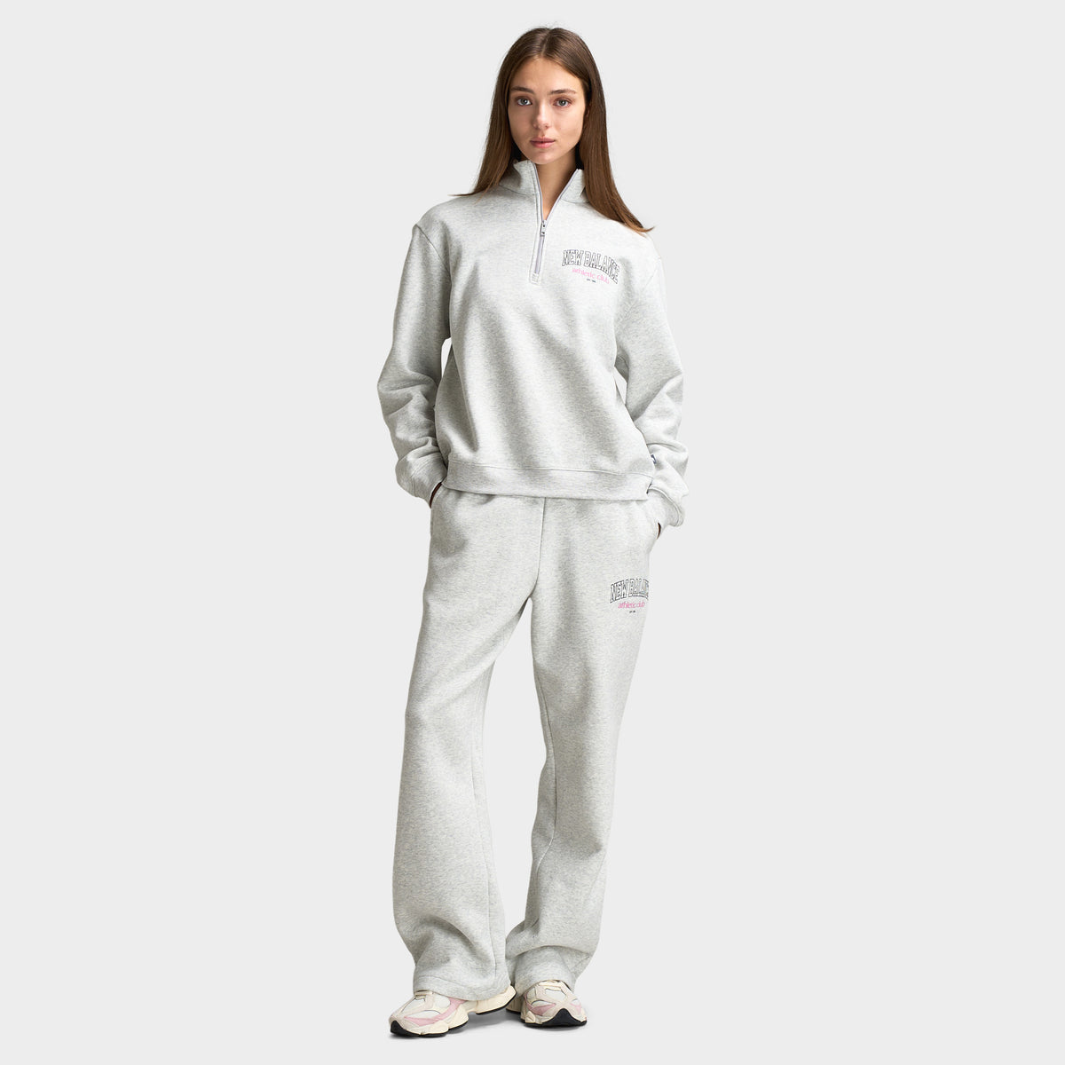 New Balance Varsity Wide Leg Jogger / Ash Heather