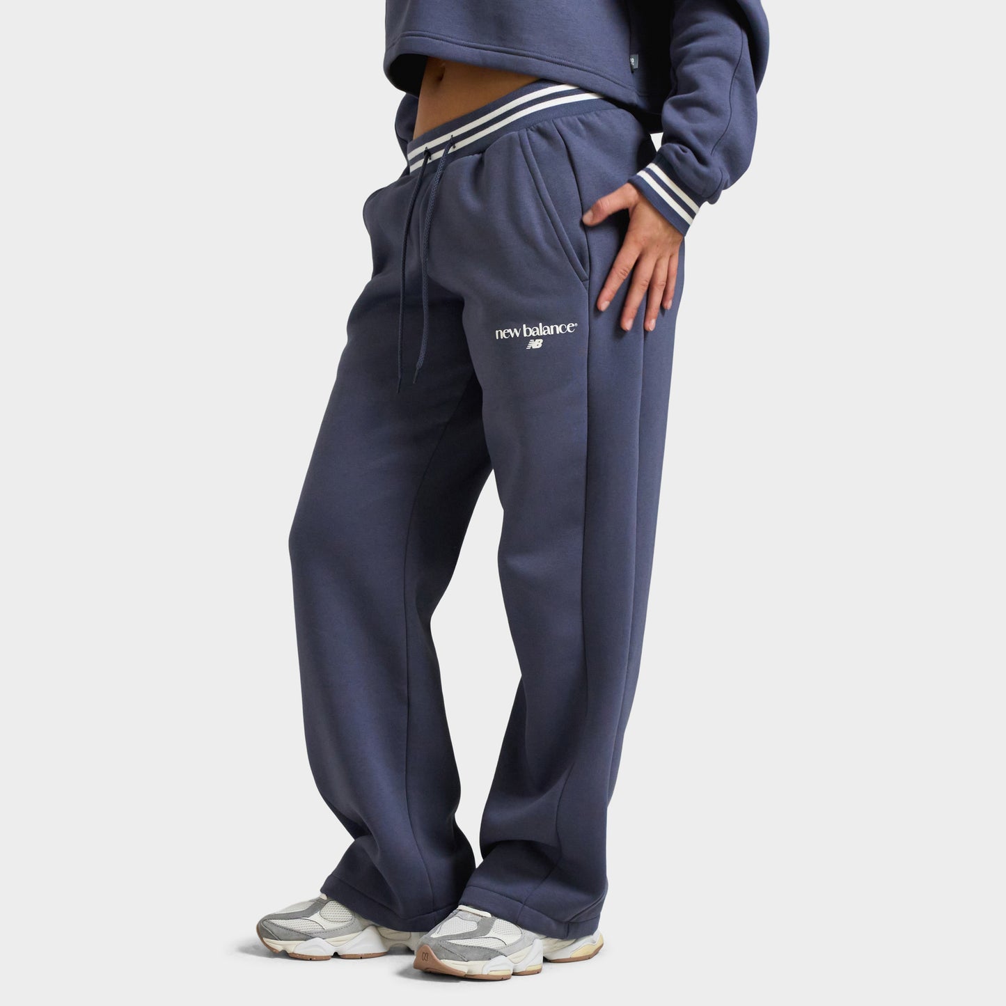 New Balance Ribbed Straight Leg Pant / Meteorite