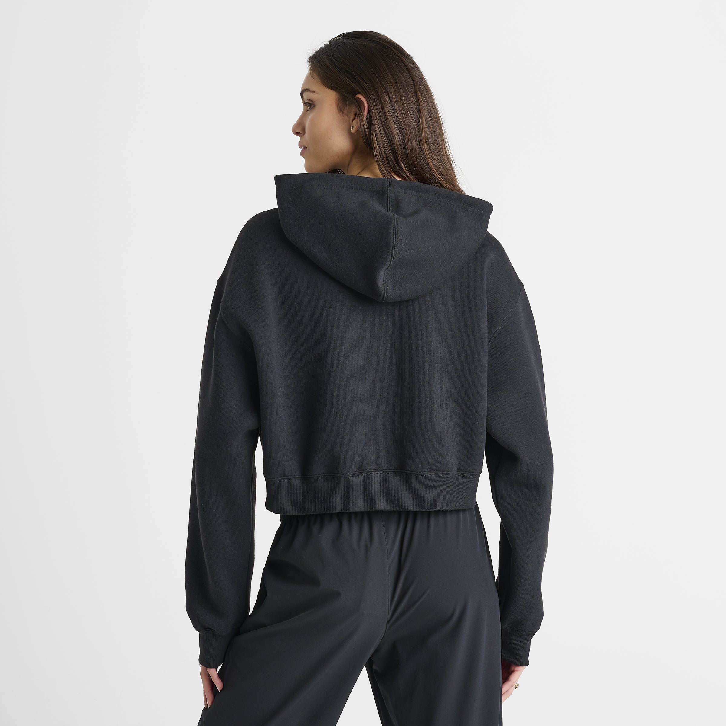 New Balance Women's Linear Crop Full-Zip Hoodie Black – JD Sports