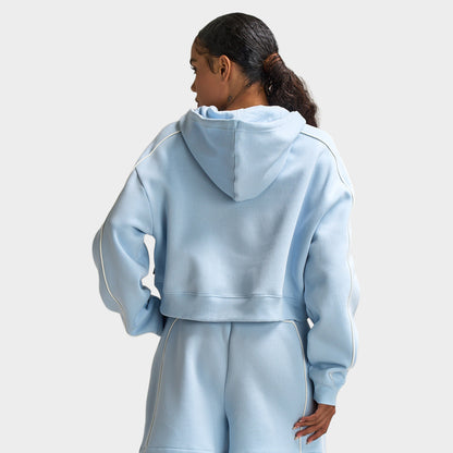 New Balance Piping Full Zip Hoodie Oxford Blue / Sea Salt