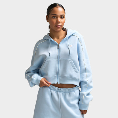 New Balance Piping Full Zip Hoodie Oxford Blue / Sea Salt