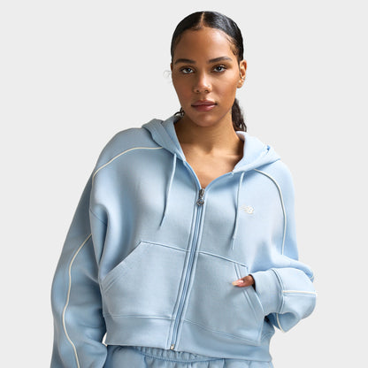 New Balance Piping Full Zip Hoodie Oxford Blue / Sea Salt