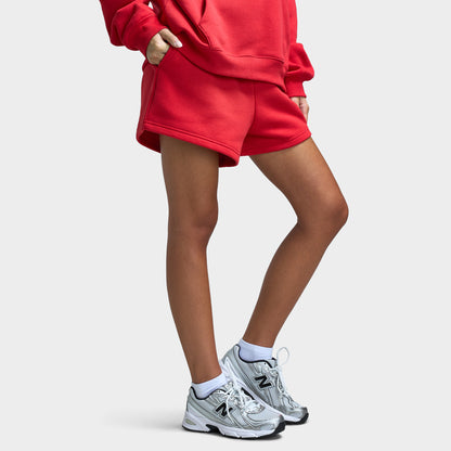 New Balance Women's Athletic Fleece Shorts / Red