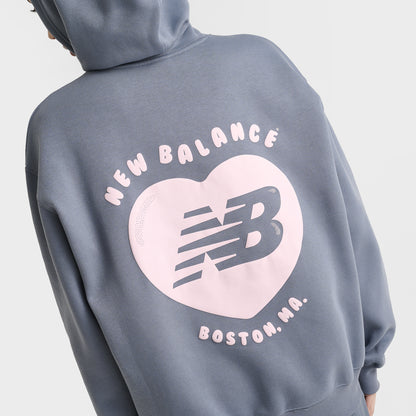 New Balance Women's Bubble Heart Hoodie / Dark Artic
