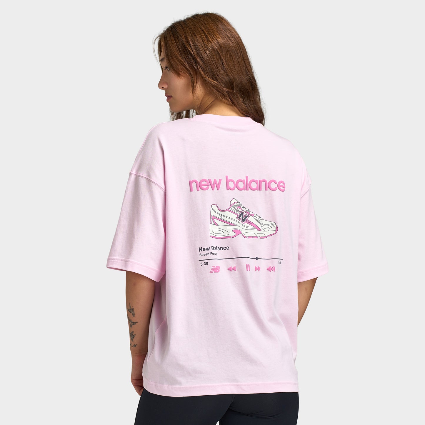 New Balance T-shirt Ample / Framboise Claire
