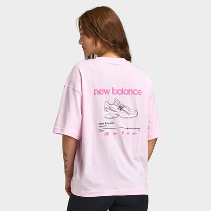 New Balance T-shirt Ample / Framboise Claire