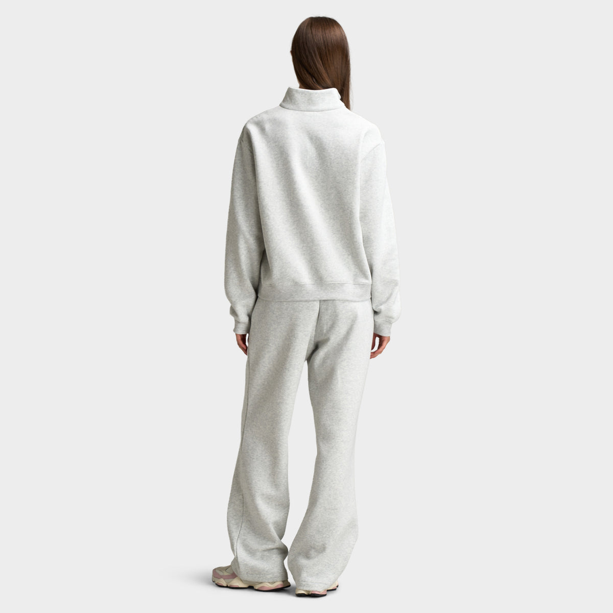 New Balance Universitaire Chandail Quart Zip / Gris Cendré Chiné