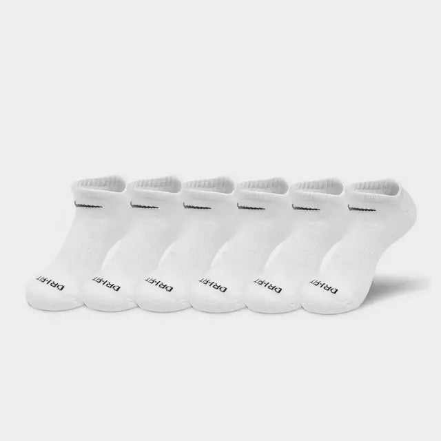 Nike Everyday Plus Cushioned Training No Show Socks (6 Pack) White / Black