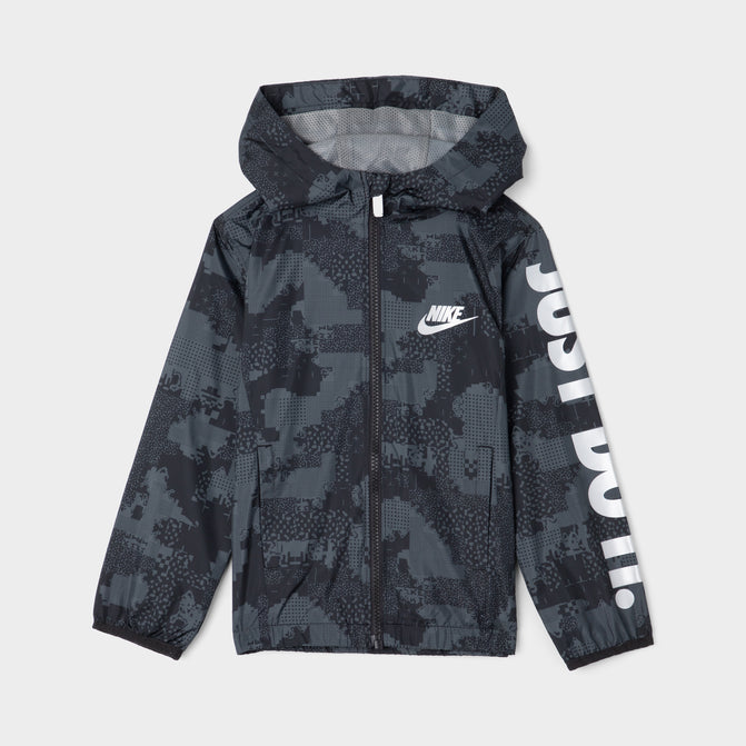 Nike Child Boys' Just Do It Printed Windbreaker / Dark Grey | JD