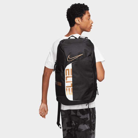 Nike backpacks black and gold best sale