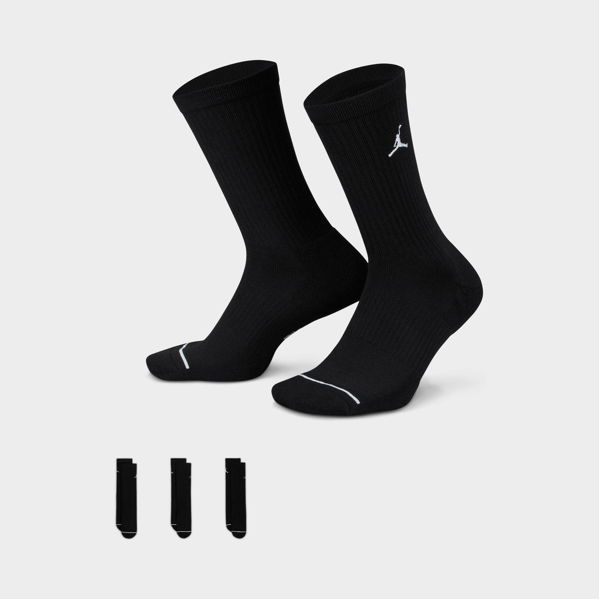Jordan Everyday Crew Socks (3 Pack) Black / White | JD Sports