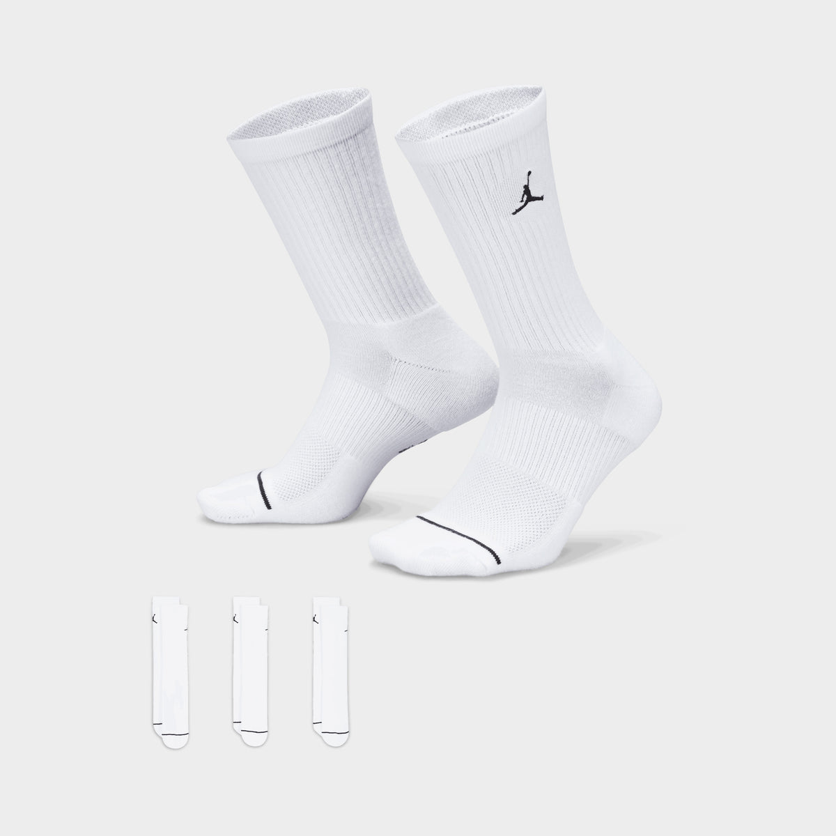 Jordan Everyday Crew Socks (3 Pack) White / Black | JD Sports