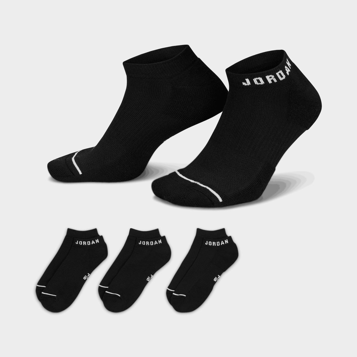 Jordan Everyday No-Show Chaussettes (3 Paires) Noir / Blanc