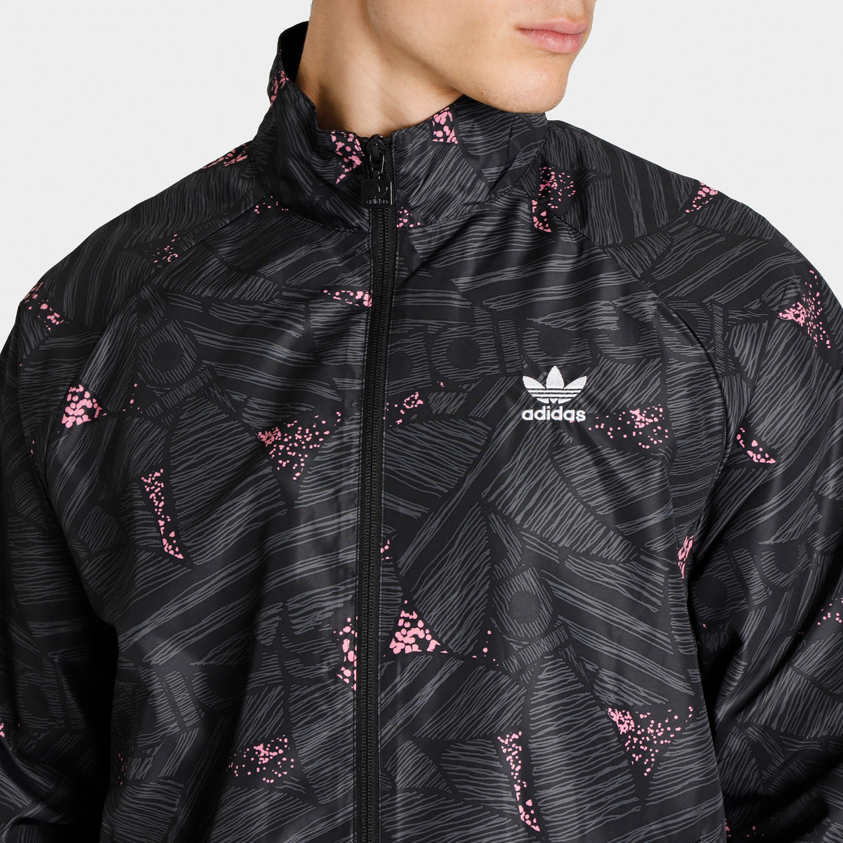 Trefoil allover outlet print track jacket