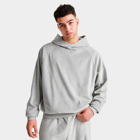 adidas Basketball Velour Pullover Hoodie / Metal Grey