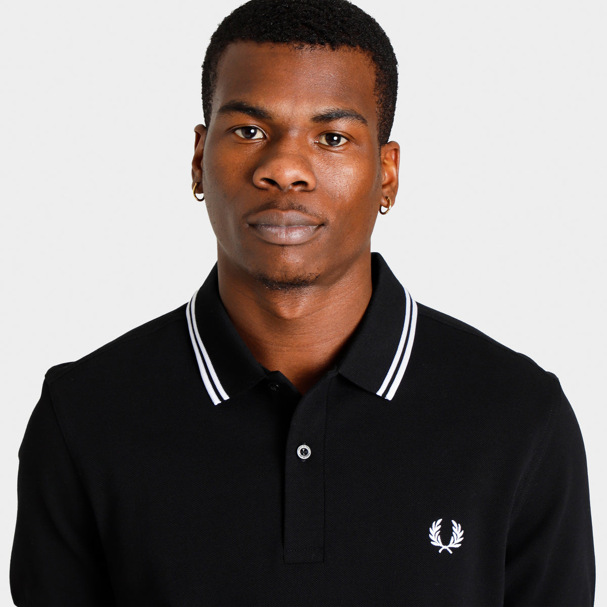 Fred Perry Twin Tipped Shirt Black / White - White | JD Sports Canada