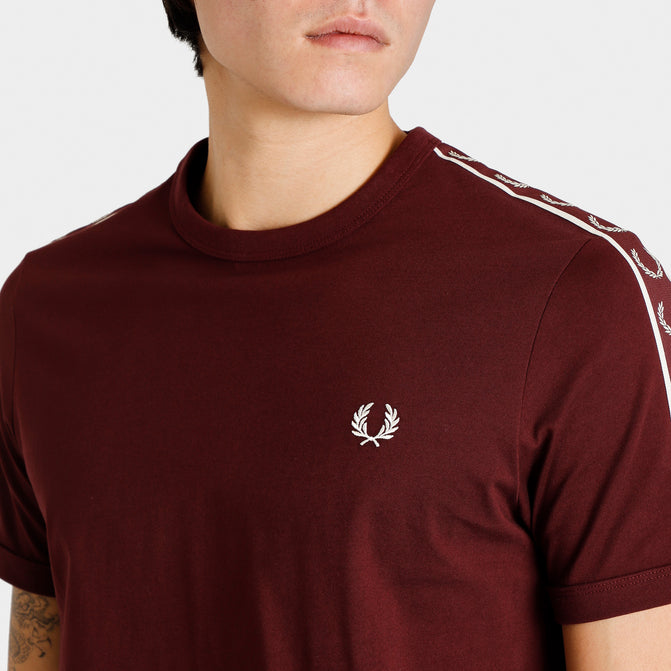 Fred Perry Contrast Tape Ringer T-Shirt / Oxblood | JD Sports Canada