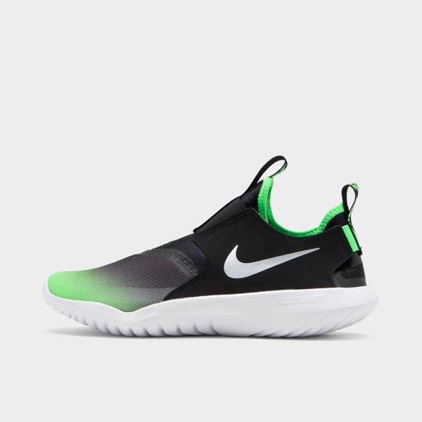 Nike Flex Runner GS Black Chrome Green Strike JD Sports