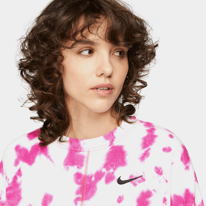 Nike Sportswear Women's Fleece Oversized Tie-Dye Crewneck Active Pink | JD  Sports Canada