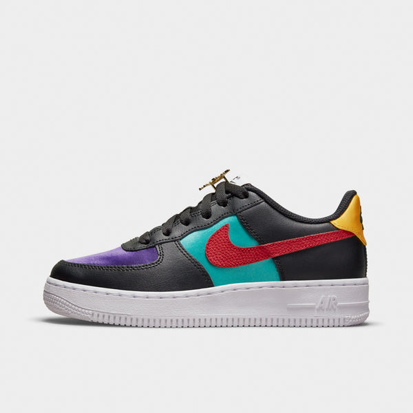 Nike Air Force 1 '07 LV8 EMB GS Black / Gym Red - Washed Teal